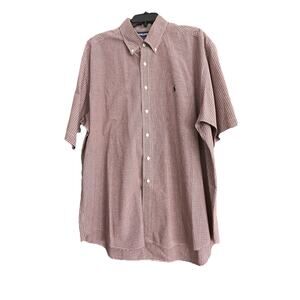 Vintage Ralph Lauren Golf Mens Tilden Cotton Red Check Button Up Shirt XLarge